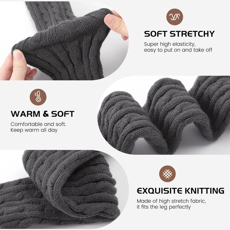 Pleneal Leg Warmers for Women - 1/2/3 Pairs Fashion Cable Knit Warm Leg Warmers 80s Accessories for Party Sports Yoga - Image 3